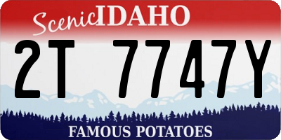 ID license plate 2T7747Y