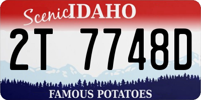 ID license plate 2T7748D