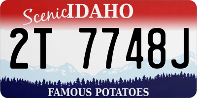 ID license plate 2T7748J