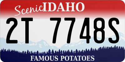 ID license plate 2T7748S