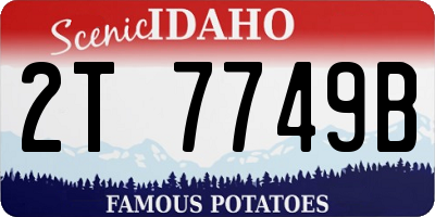ID license plate 2T7749B