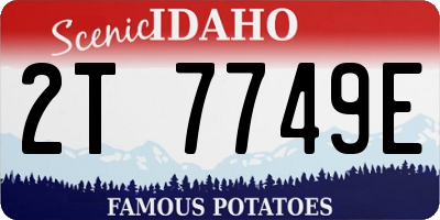 ID license plate 2T7749E