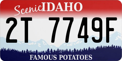 ID license plate 2T7749F