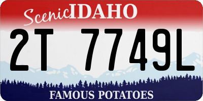 ID license plate 2T7749L
