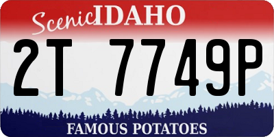 ID license plate 2T7749P