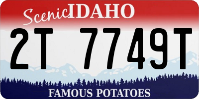 ID license plate 2T7749T