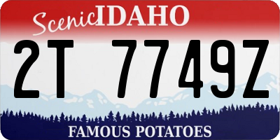 ID license plate 2T7749Z