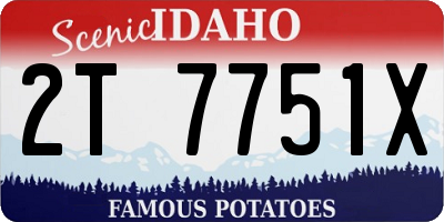 ID license plate 2T7751X
