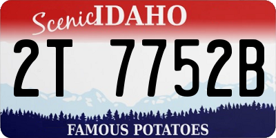 ID license plate 2T7752B