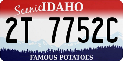ID license plate 2T7752C
