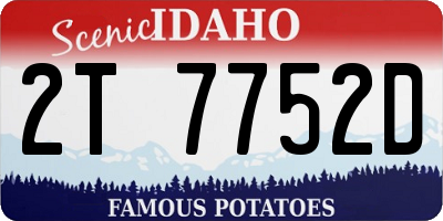 ID license plate 2T7752D