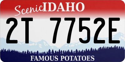 ID license plate 2T7752E