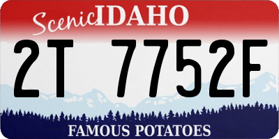 ID license plate 2T7752F