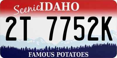 ID license plate 2T7752K