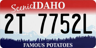 ID license plate 2T7752L