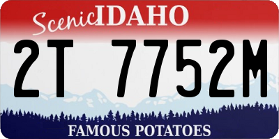 ID license plate 2T7752M