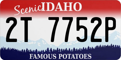 ID license plate 2T7752P