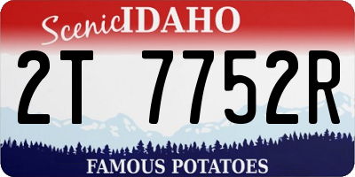 ID license plate 2T7752R