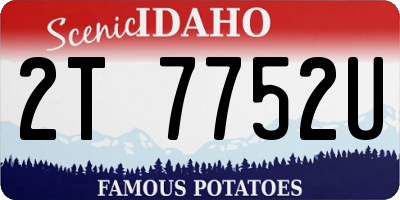 ID license plate 2T7752U