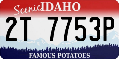 ID license plate 2T7753P