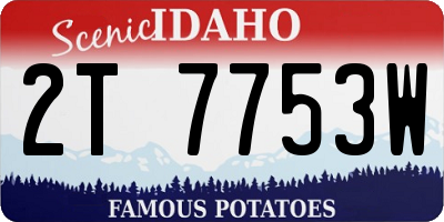 ID license plate 2T7753W