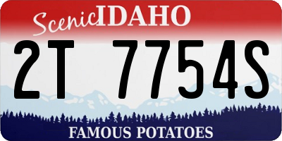 ID license plate 2T7754S