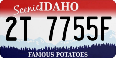 ID license plate 2T7755F