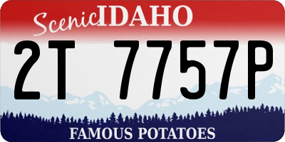 ID license plate 2T7757P
