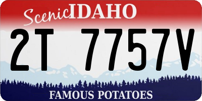ID license plate 2T7757V