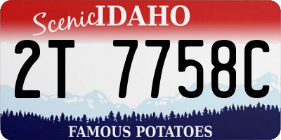 ID license plate 2T7758C