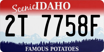 ID license plate 2T7758F