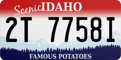 ID license plate 2T7758I