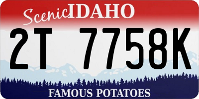 ID license plate 2T7758K