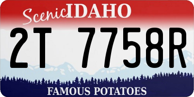 ID license plate 2T7758R