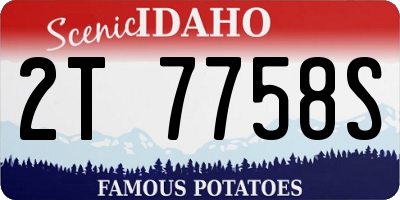 ID license plate 2T7758S
