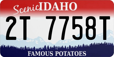 ID license plate 2T7758T