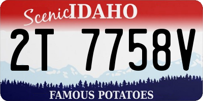 ID license plate 2T7758V