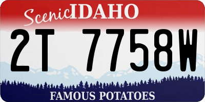 ID license plate 2T7758W