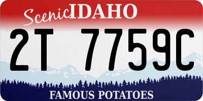 ID license plate 2T7759C