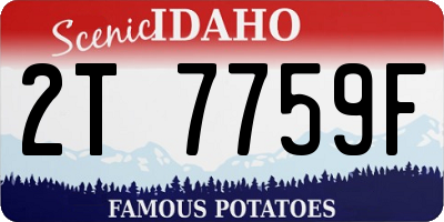 ID license plate 2T7759F