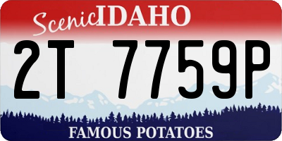 ID license plate 2T7759P