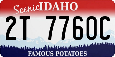 ID license plate 2T7760C