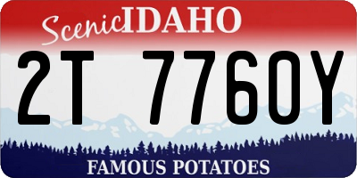 ID license plate 2T7760Y