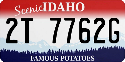 ID license plate 2T7762G