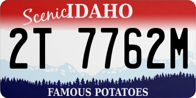 ID license plate 2T7762M
