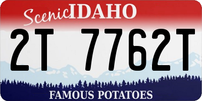 ID license plate 2T7762T