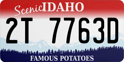 ID license plate 2T7763D