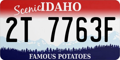 ID license plate 2T7763F