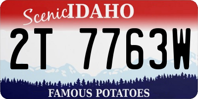 ID license plate 2T7763W