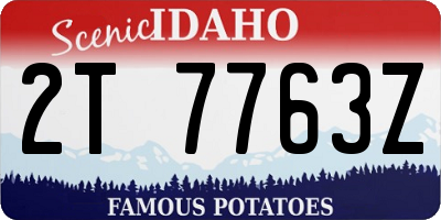 ID license plate 2T7763Z